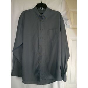 Club Room Classic Gray Button-Down Dress‎ Shirt Long Sleeve Business Casual